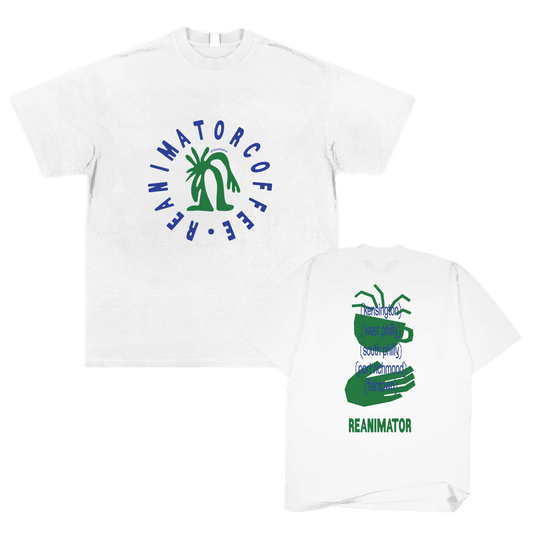 "Circle" White Garment Dyed T-Shirt