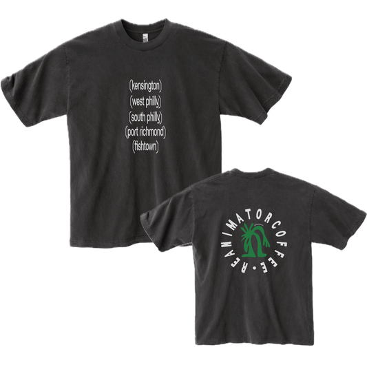 "Philadelphia" Black Garment Dyed T-Shirt