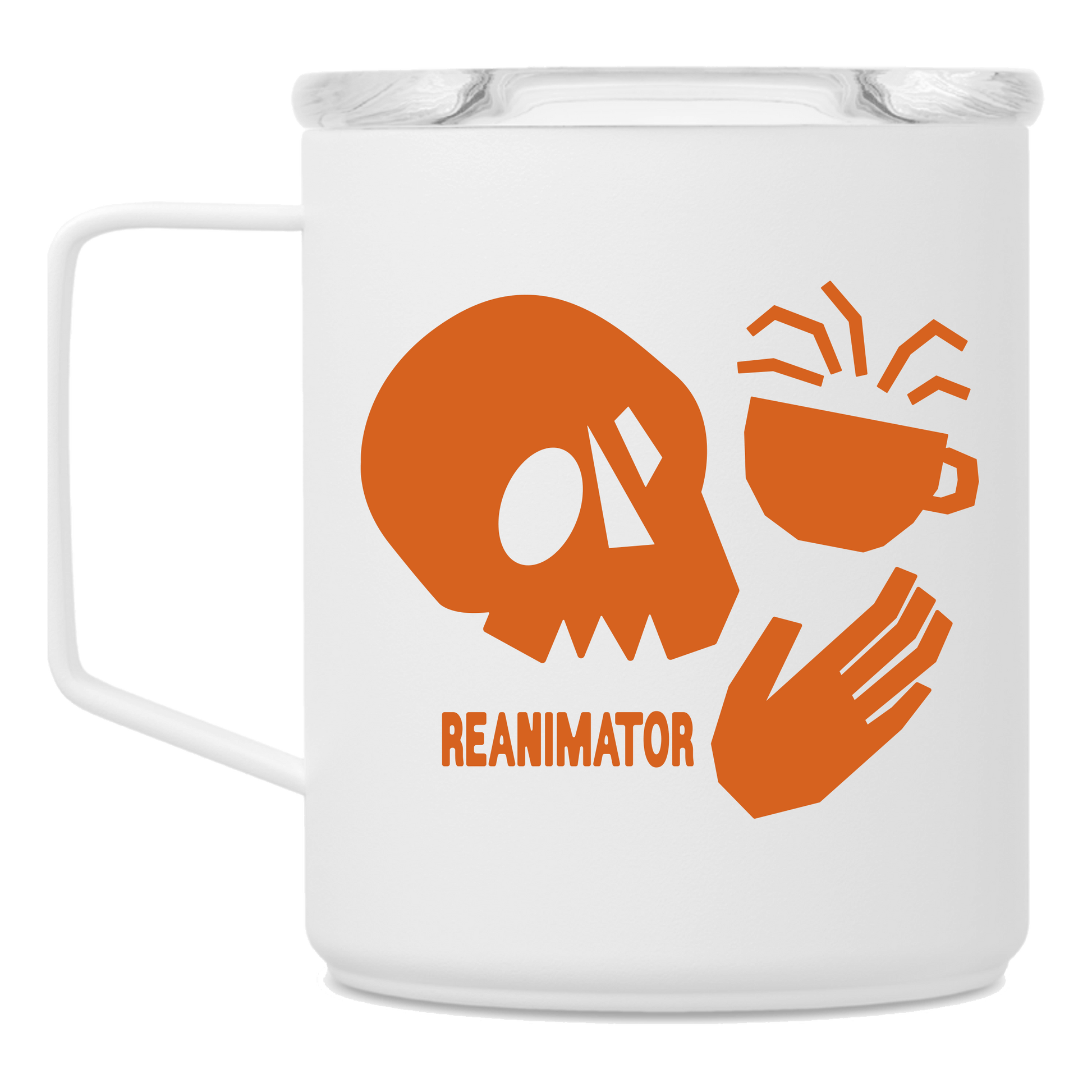 Insulated camp mug. ReAnimator Coffee Roasters. Coffee Travel Mug. Philadelphia. 