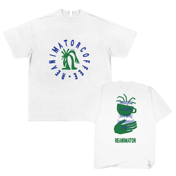 "Circle" White Garment Dyed T-Shirt