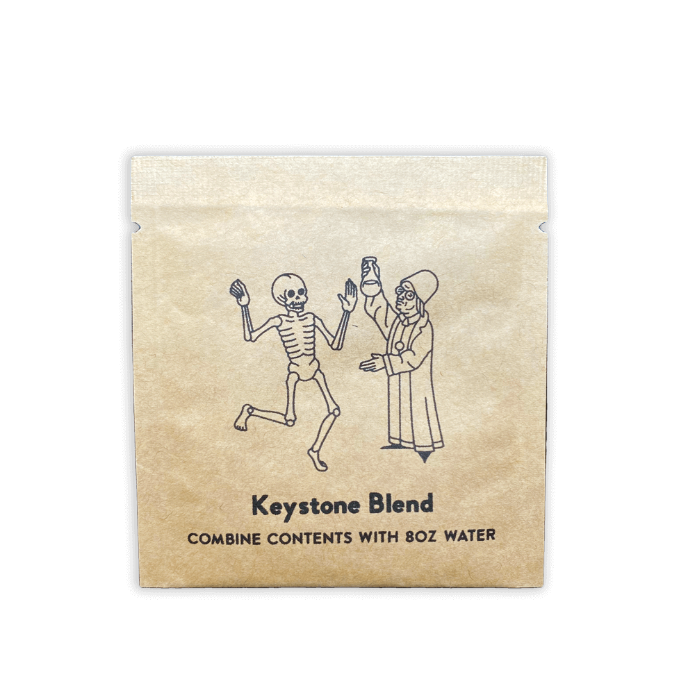 Specialty instant coffee. Keystone blend. Single serving.